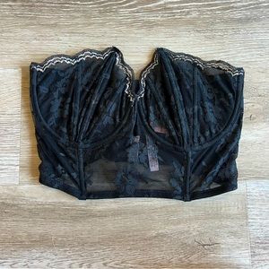 NWT Victoria’s Secret Dream Angel lace and metallic strapless bustier bra